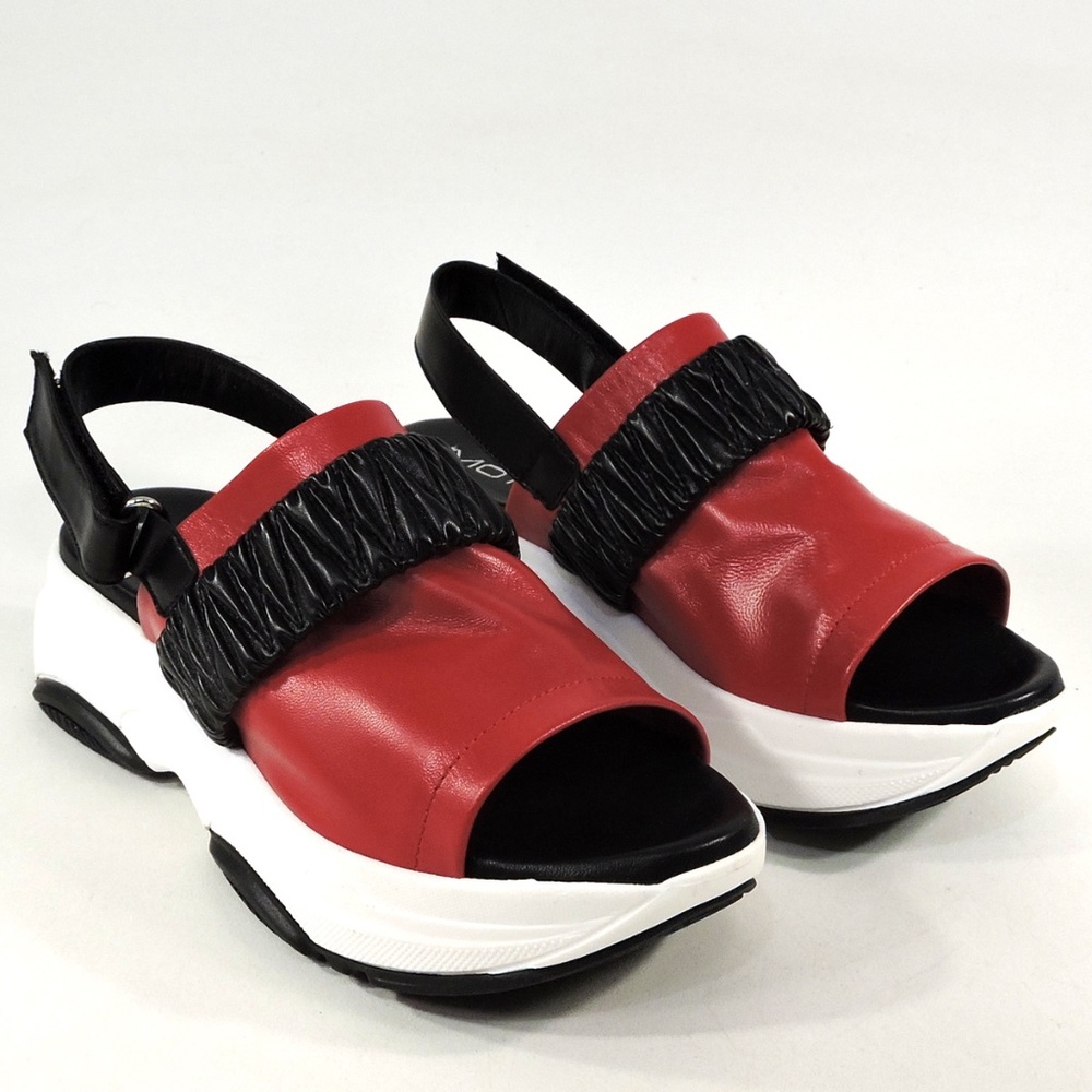 MOT-CLe 🇮🇹 red leather comfort Italian sandals